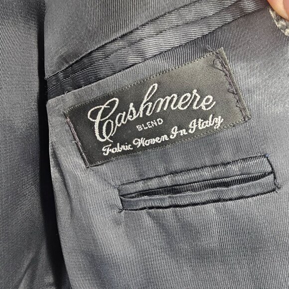 Christian Aujard Glen Plaid Cashmere Blazer Jacket 42R Black White Quiet Luxury - Picture 6 of 13